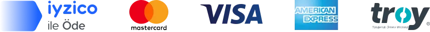 Visa, Mastercard, American Express, Troy, iyzico ile güvenli ödeme